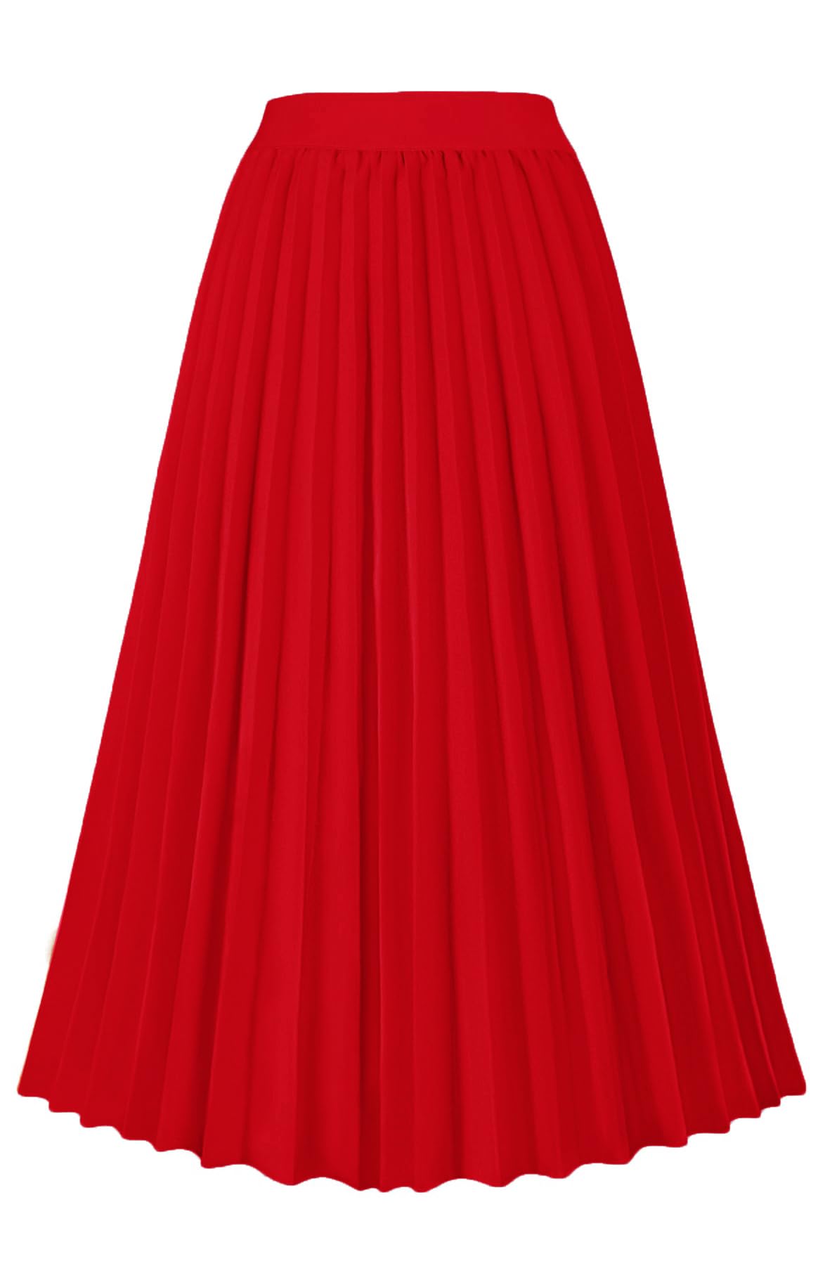 GOLDSTITCH Women's High Waist Pleated Skirt A line Swing Midi Skirt