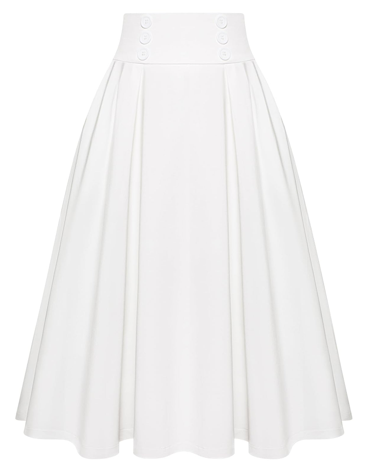 Belle Poque Women's Midi Pleated A-Line Skirts Pockets