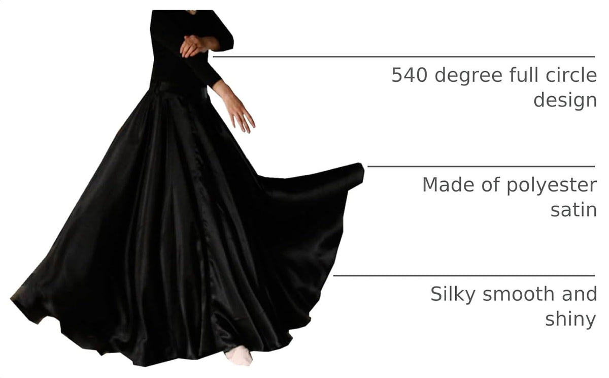 Ladies 20 Yard Satin Long Full Skirt
