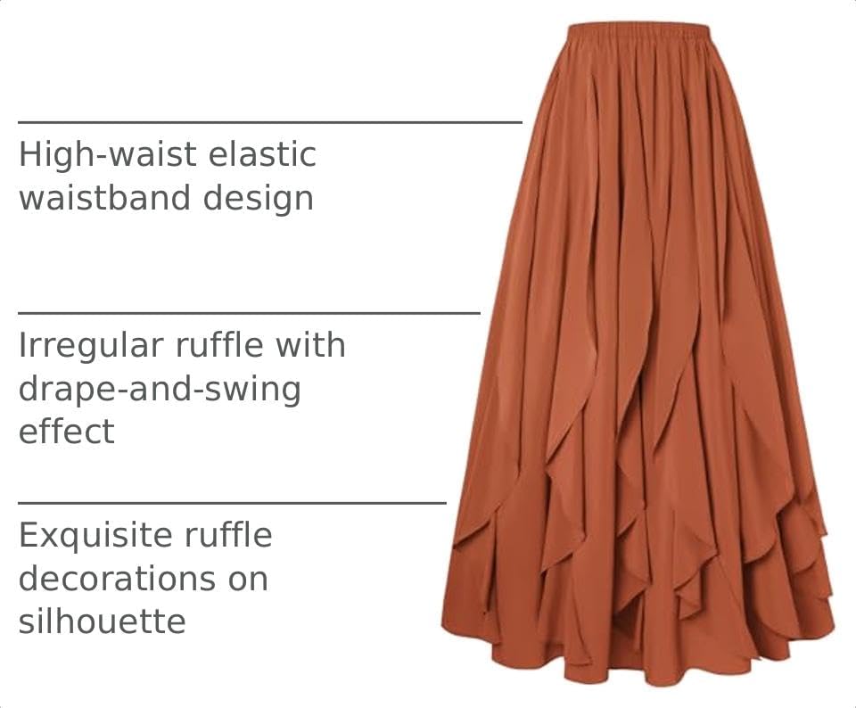 Scarlet Darkness Womens Maxi Skirt Boho Renaissance Long Flowy Skirts