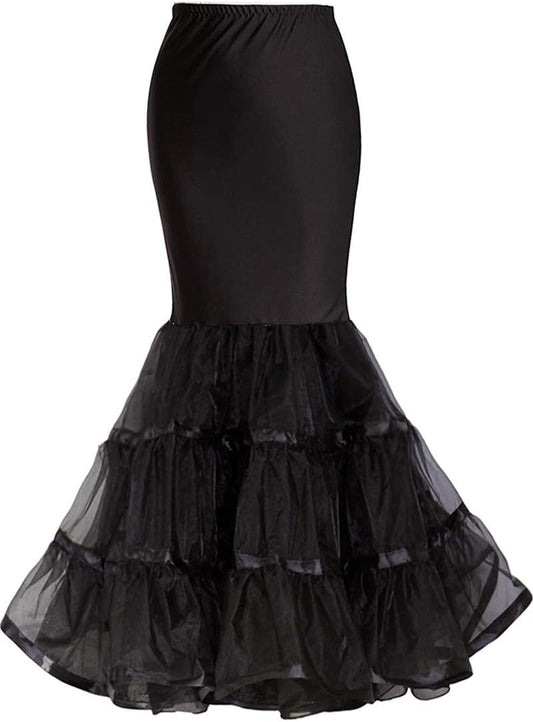 VanRose Women's Ankle Length Petticoat Bridal Wedding Slip Hoopless Crinoline Underskirt