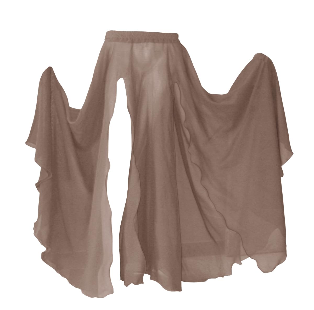 Indian Trendy Women's Full/Ankle Length 2 Front Slit Chiffon Skirt Full Circle Swing Belly Dance 9 Yard
