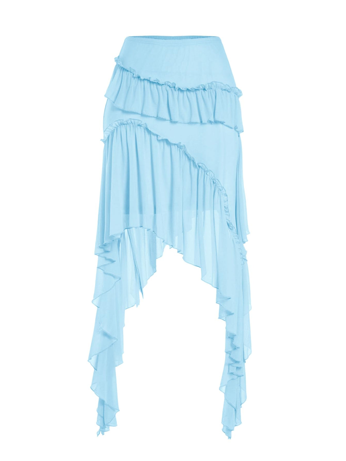 Verdusa Womens Boho Flowy Asymmetrical Skirt Ruffle Country Concert Outfits