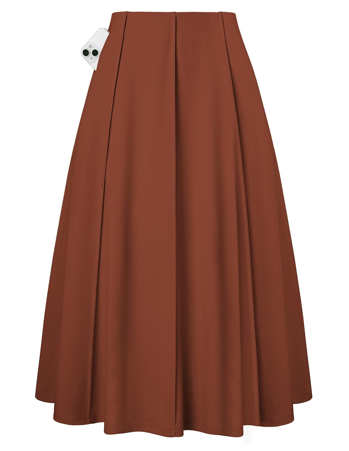 Kate Kasin Women's Midi A Line High Waisted Flowy Skirts with Pockets
