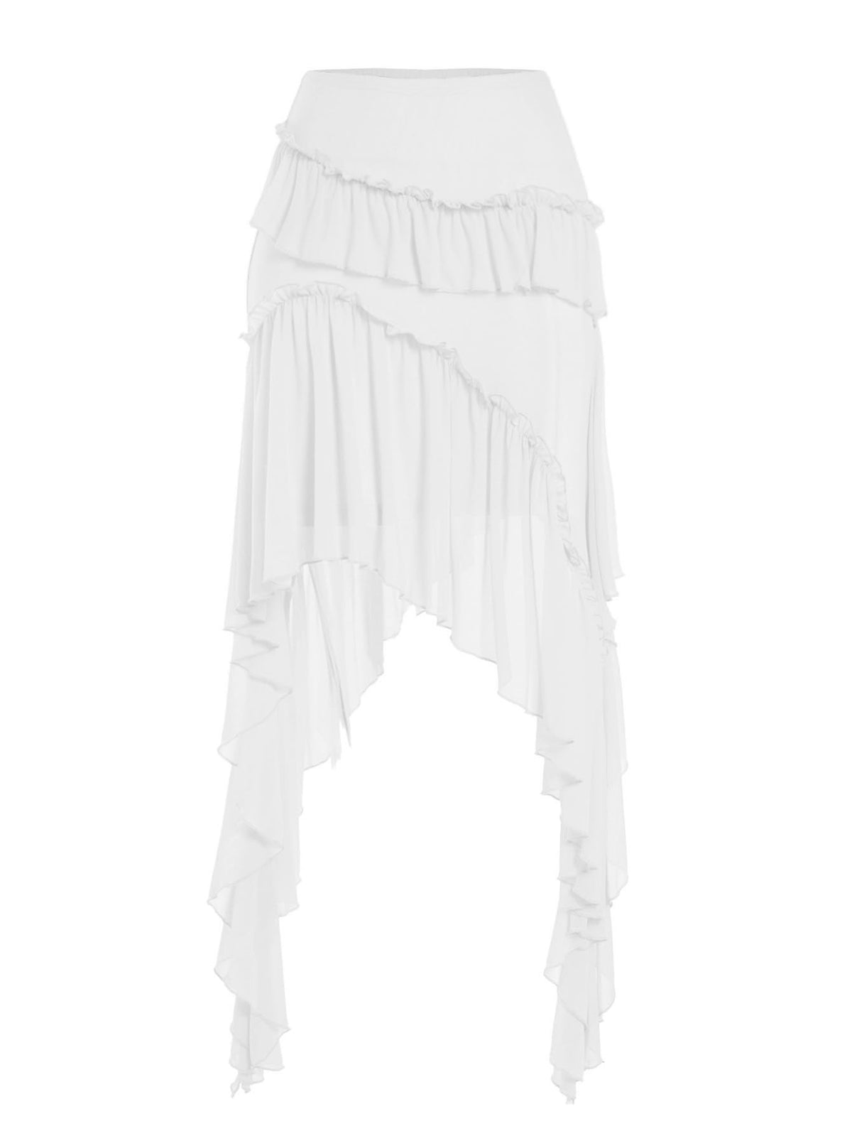 Verdusa Womens Boho Flowy Asymmetrical Skirt Ruffle Country Concert Outfits