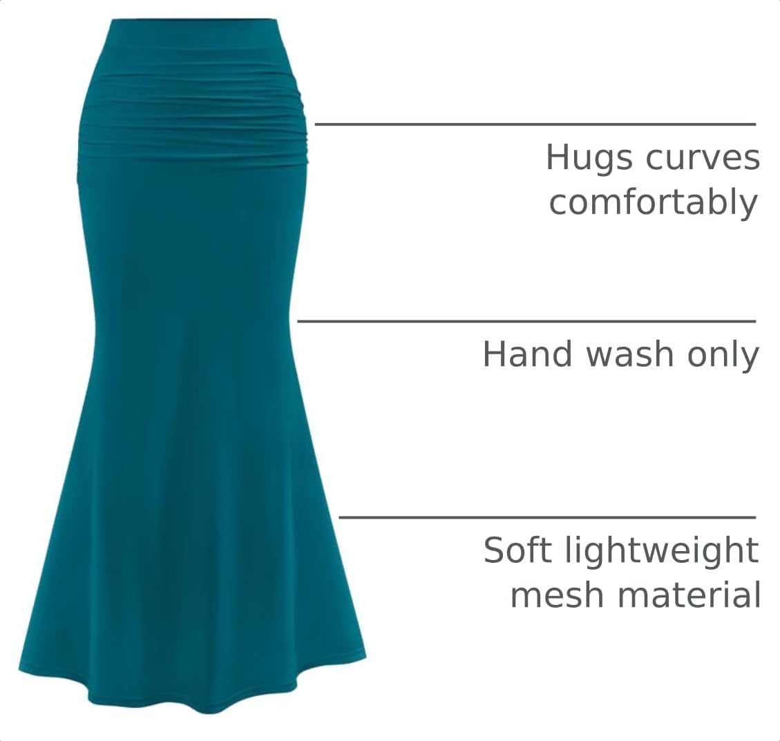 PRETTYGARDEN Maxi Skirts for Women Bodycon Mermaid Mesh Skirt