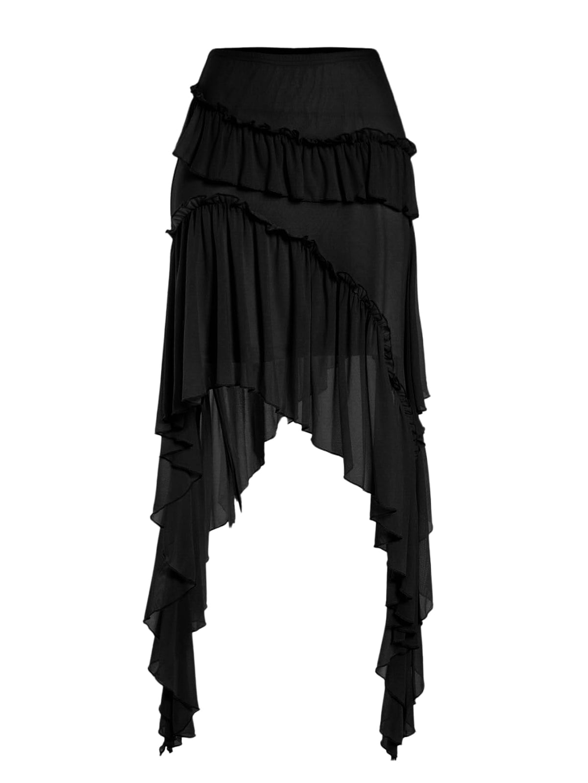 Verdusa Womens Boho Flowy Asymmetrical Skirt Ruffle Country Concert Outfits