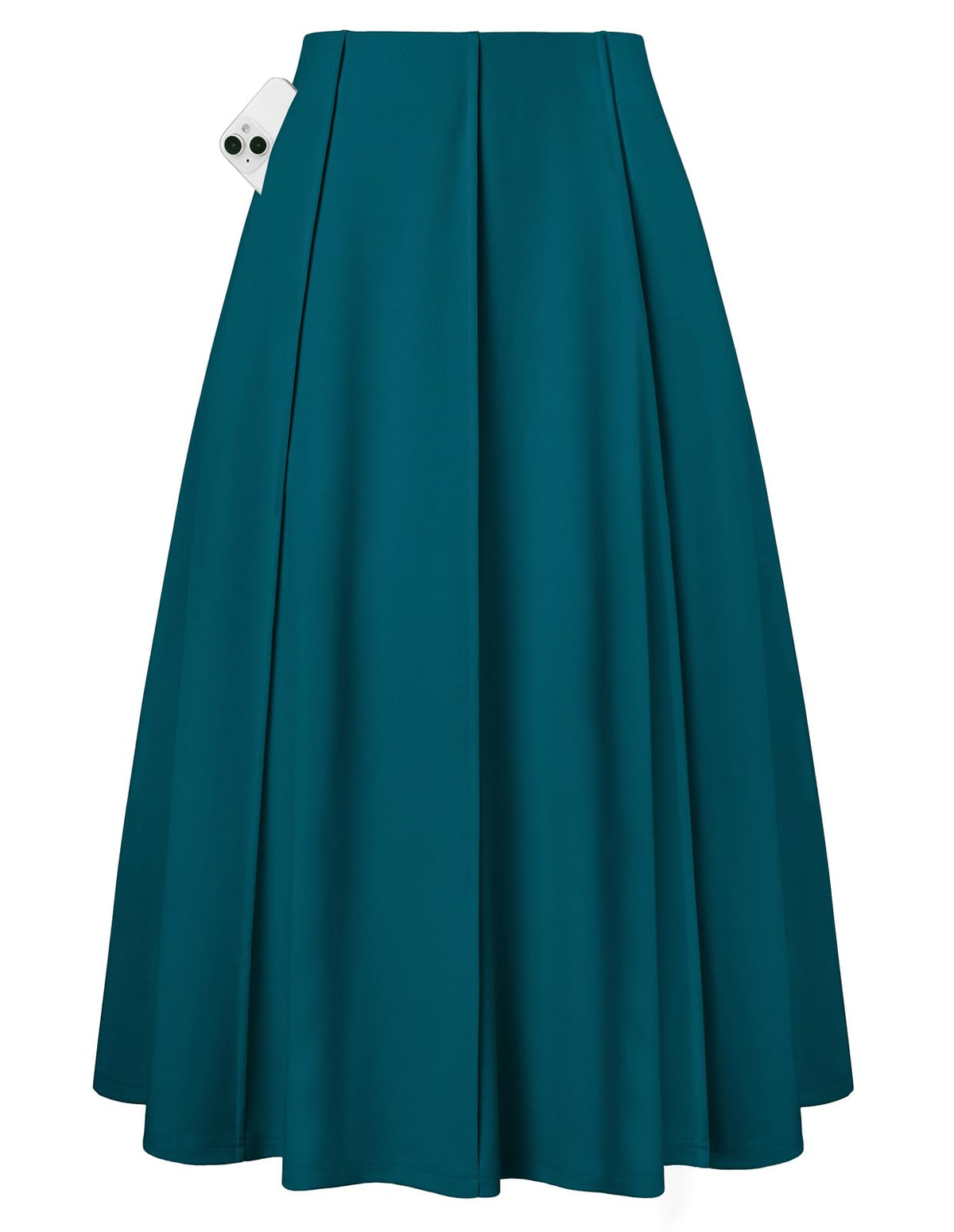 Kate Kasin Women's Midi A Line High Waisted Flowy Skirts with Pockets