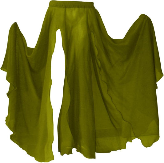 Indian Trendy Women's Full/Ankle Length 2 Front Slit Chiffon Skirt Full Circle Swing Belly Dance 9 Yard