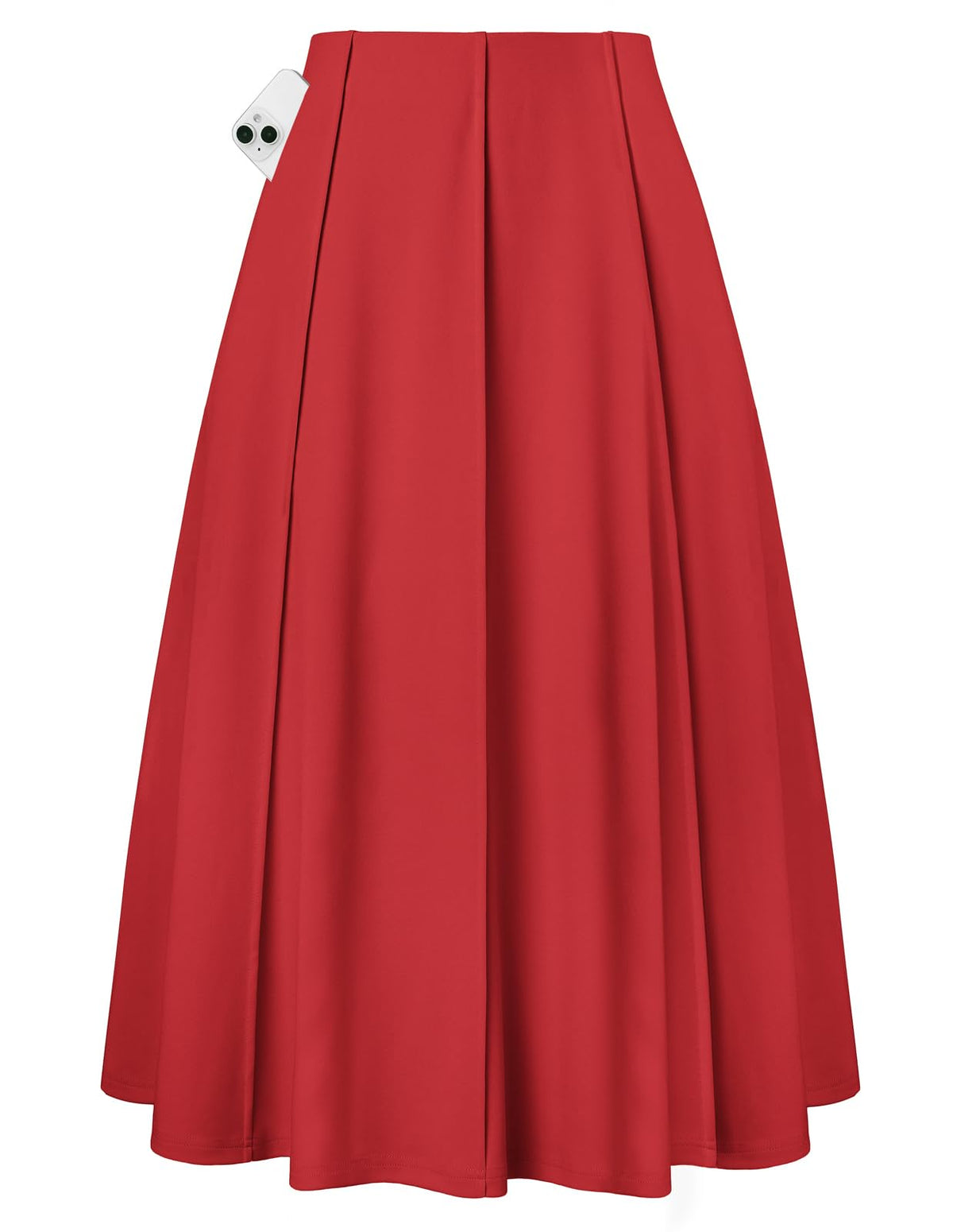 Kate Kasin Women's Midi A Line High Waisted Flowy Skirts with Pockets