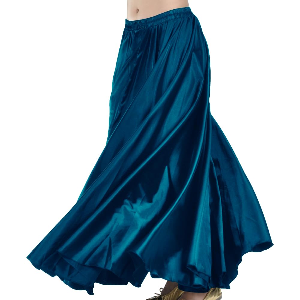 Indian Trendy Women's Satin Full Circle Swing Halloween Belly Dance Tribal Skirt