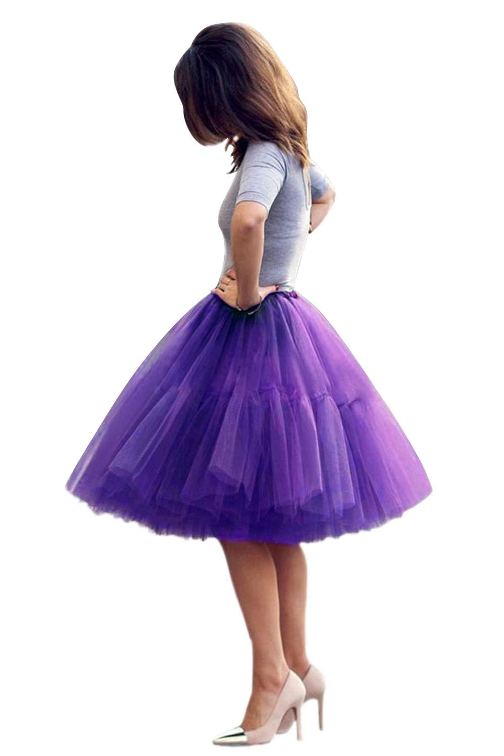 BABYONLINE D.R.E.S.S. Women Tutu Skirt Knee Tulle Skirt Petticoat Skirts Crinoline Rockabilly Tutu Skirts Slip