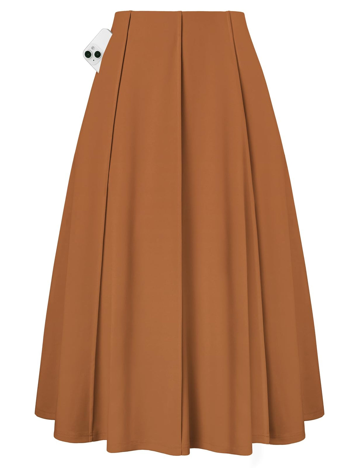Kate Kasin Women's Midi A Line High Waisted Flowy Skirts with Pockets