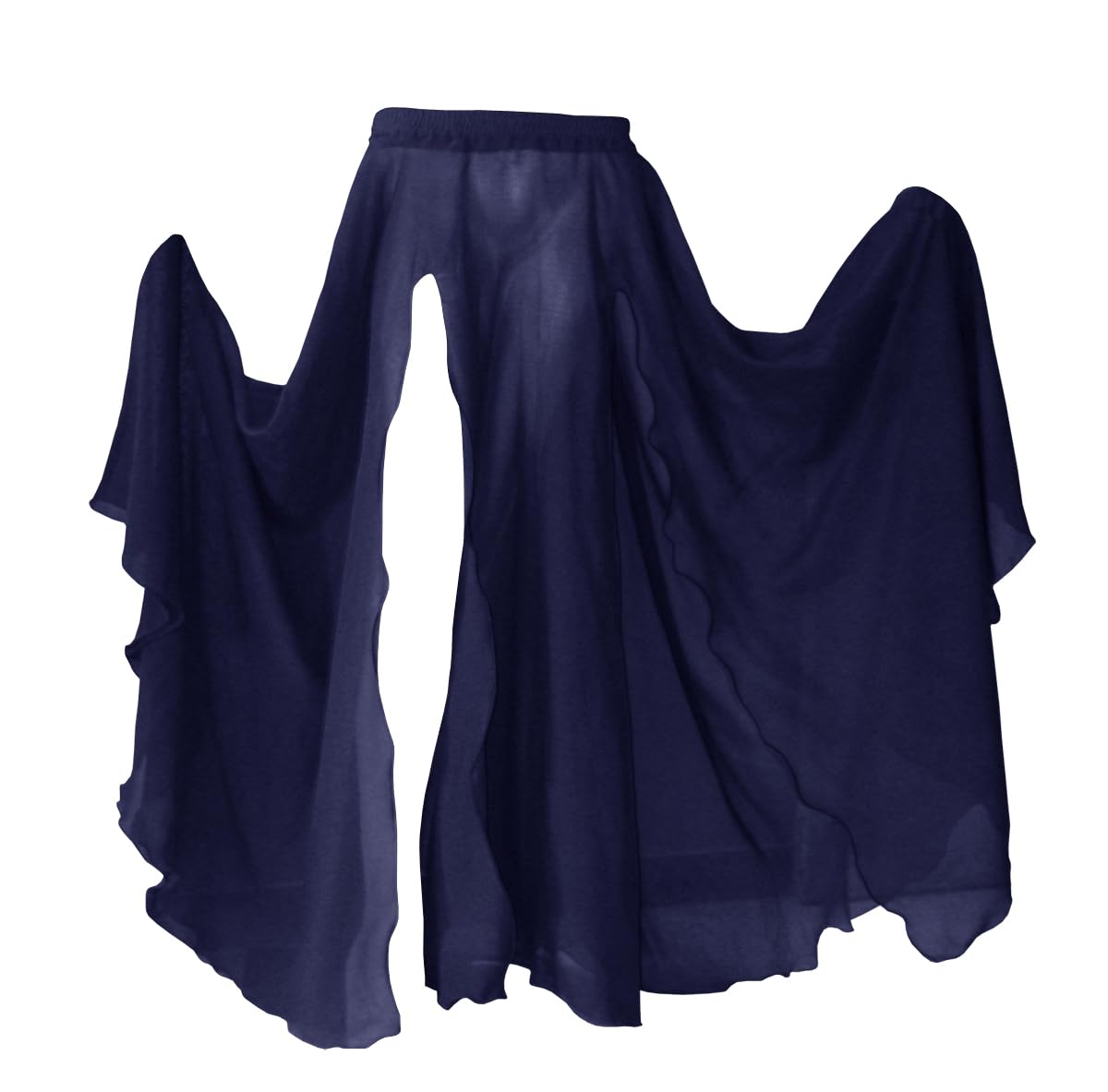 Indian Trendy Women's Full/Ankle Length 2 Front Slit Chiffon Skirt Full Circle Swing Belly Dance 9 Yard