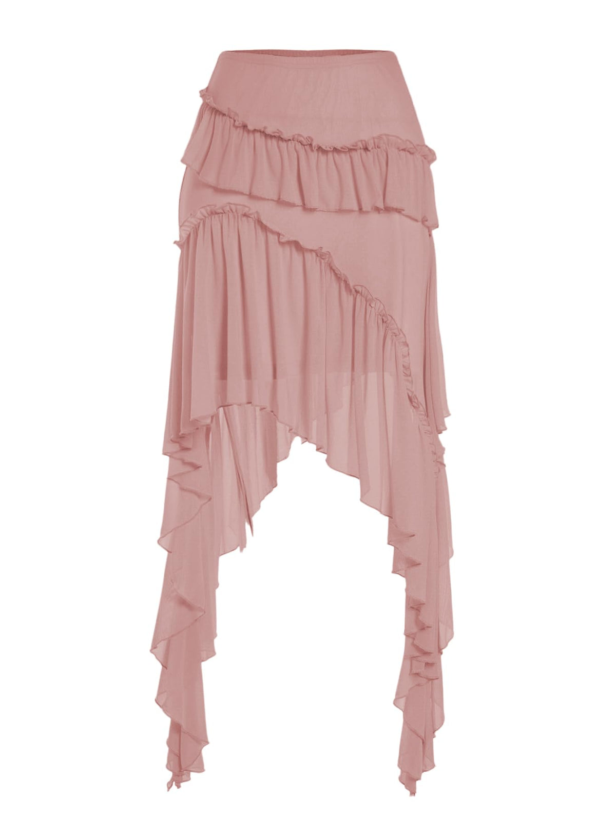 Verdusa Womens Boho Flowy Asymmetrical Skirt Ruffle Country Concert Outfits