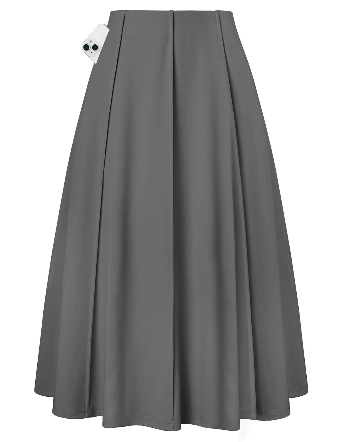 Kate Kasin Women's Midi A Line High Waisted Flowy Skirts with Pockets