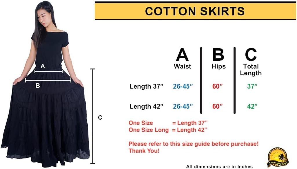 Lannaclothesdesign Women's Cotton Long Ruffle Maxi Skirt