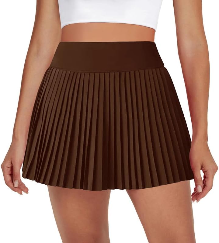DLOODA Womens Pleated Tennis Skirts High Waisted Golf Skorts with Pockets