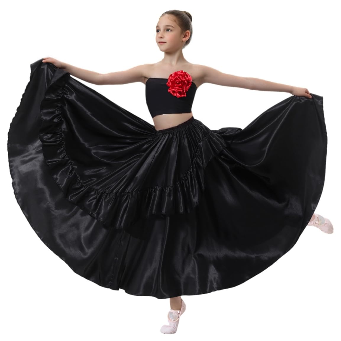 SANCAN Girls Ruffle Style Dance Skirt