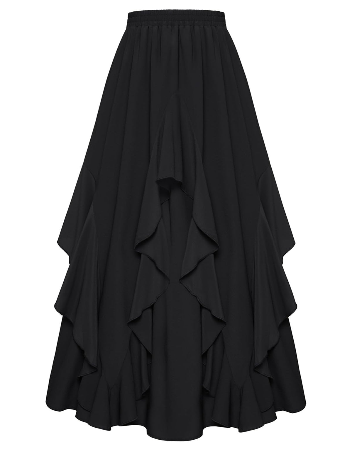Scarlet Darkness Long Skirts for Women Ruffled Flowy Renaissance Maxi Skirt