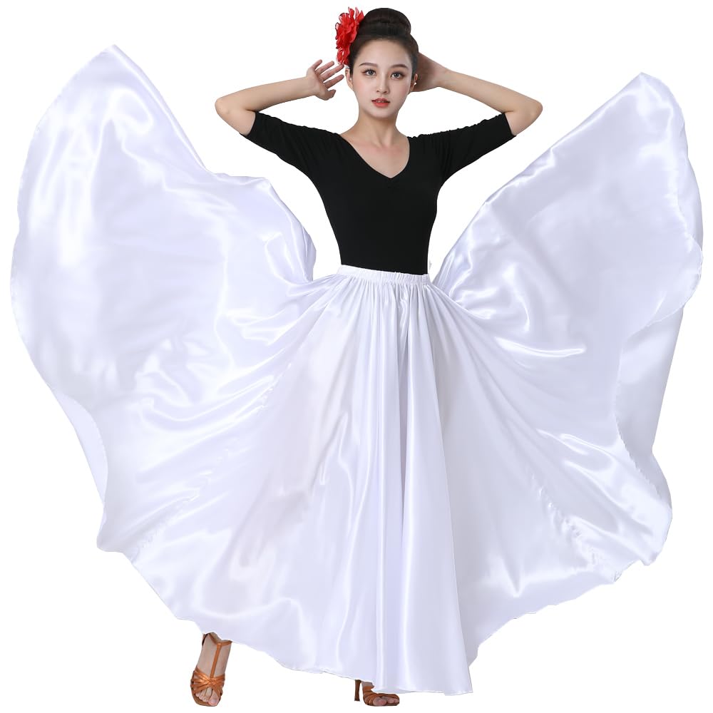 Womens Full Flowy Ankle Length Retro Long Maxi Tea Dance Skirt