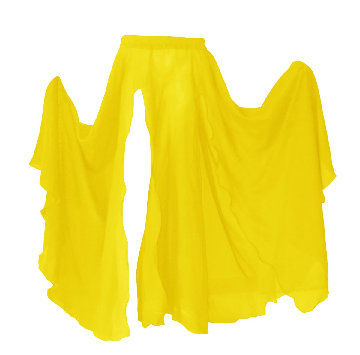 Indian Trendy Women's Full/Ankle Length 2 Front Slit Chiffon Skirt Full Circle Swing Belly Dance 9 Yard