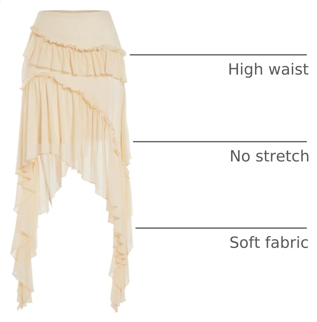 Verdusa Womens Boho Flowy Asymmetrical Skirt Ruffle Country Concert Outfits