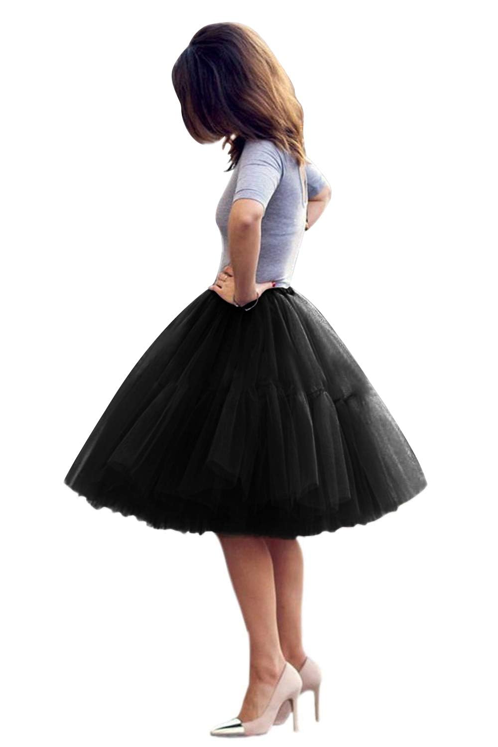 BABYONLINE D.R.E.S.S. Women Tutu Skirt Knee Tulle Skirt Petticoat Skirts Crinoline Rockabilly Tutu Skirts Slip