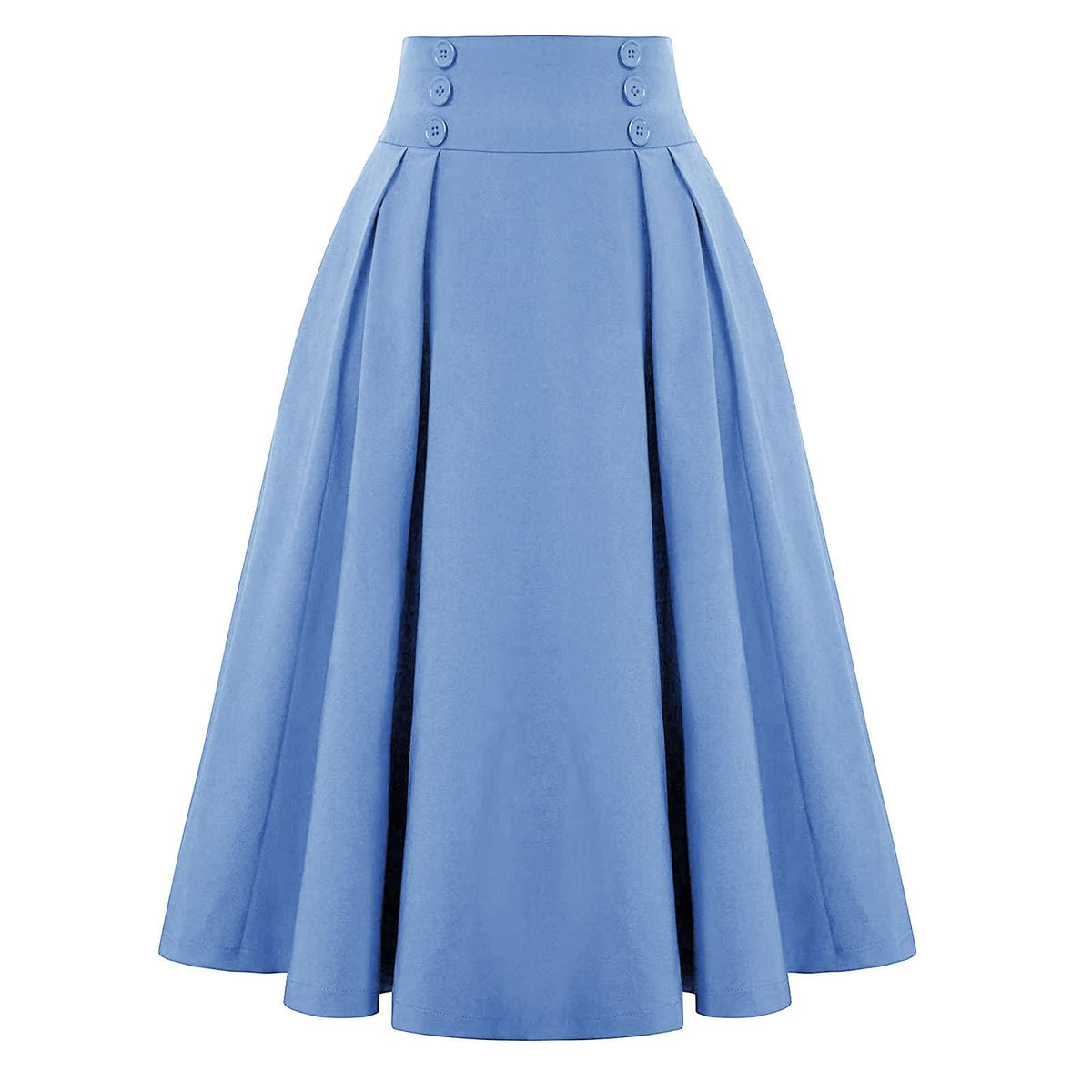 Midi Skirts for Women Elastic High Waisted A Line Flowy Pleated Skirt Business Casual Elegant Vintage Skirts