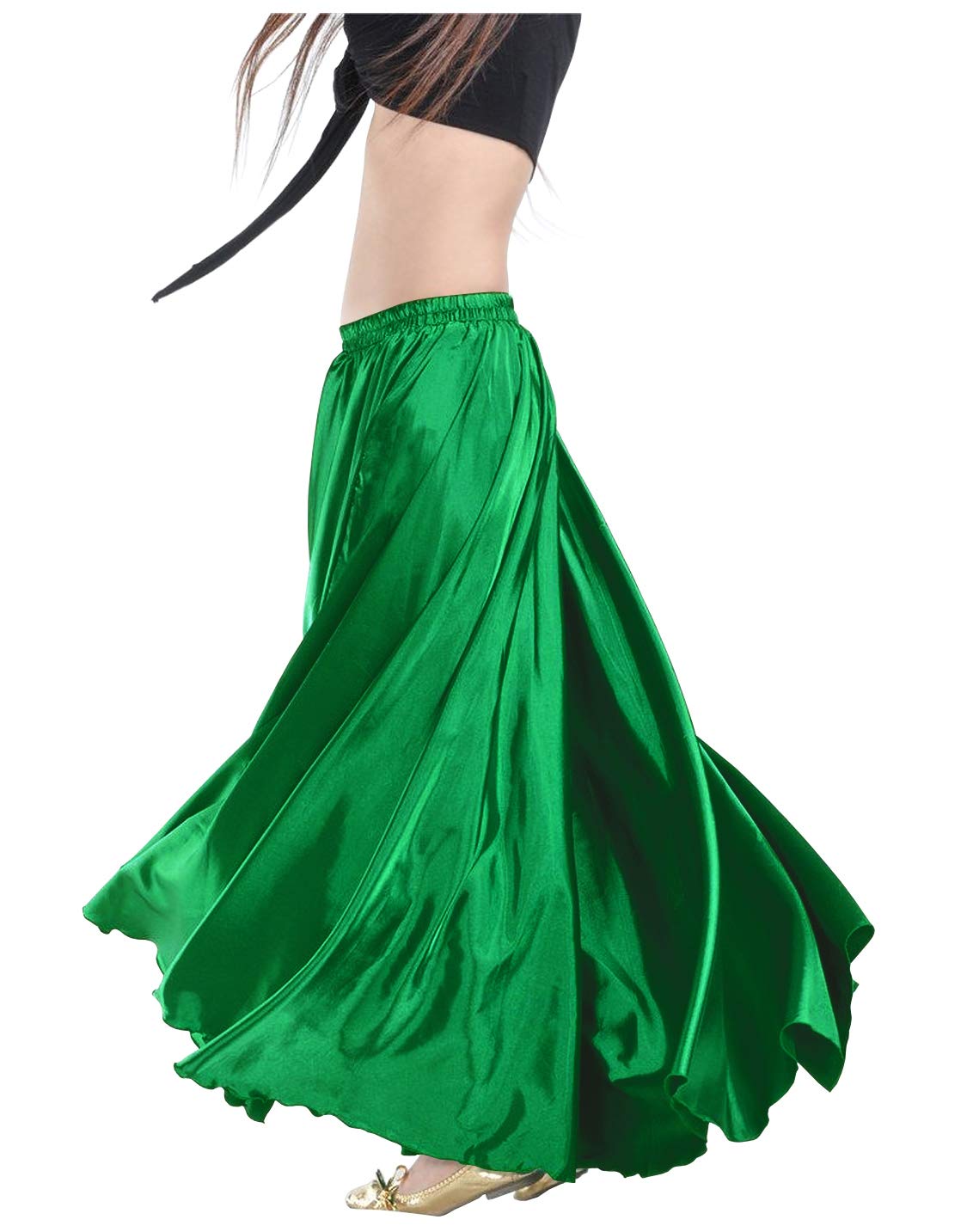 Indian Trendy Women's Satin Full Circle Swing Halloween Belly Dance Tribal Skirt