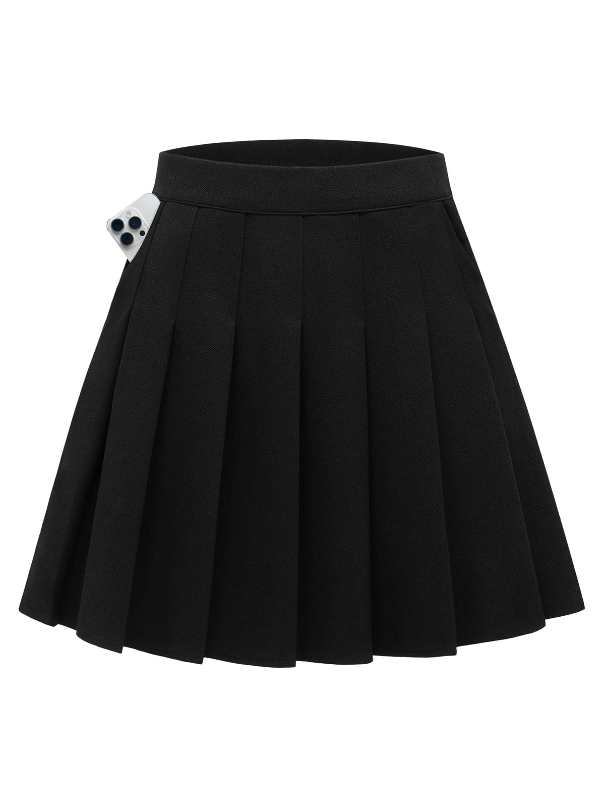 Shestellar Women's High-Waisted Pleated A-Line Mini Tennis Skater Skirt