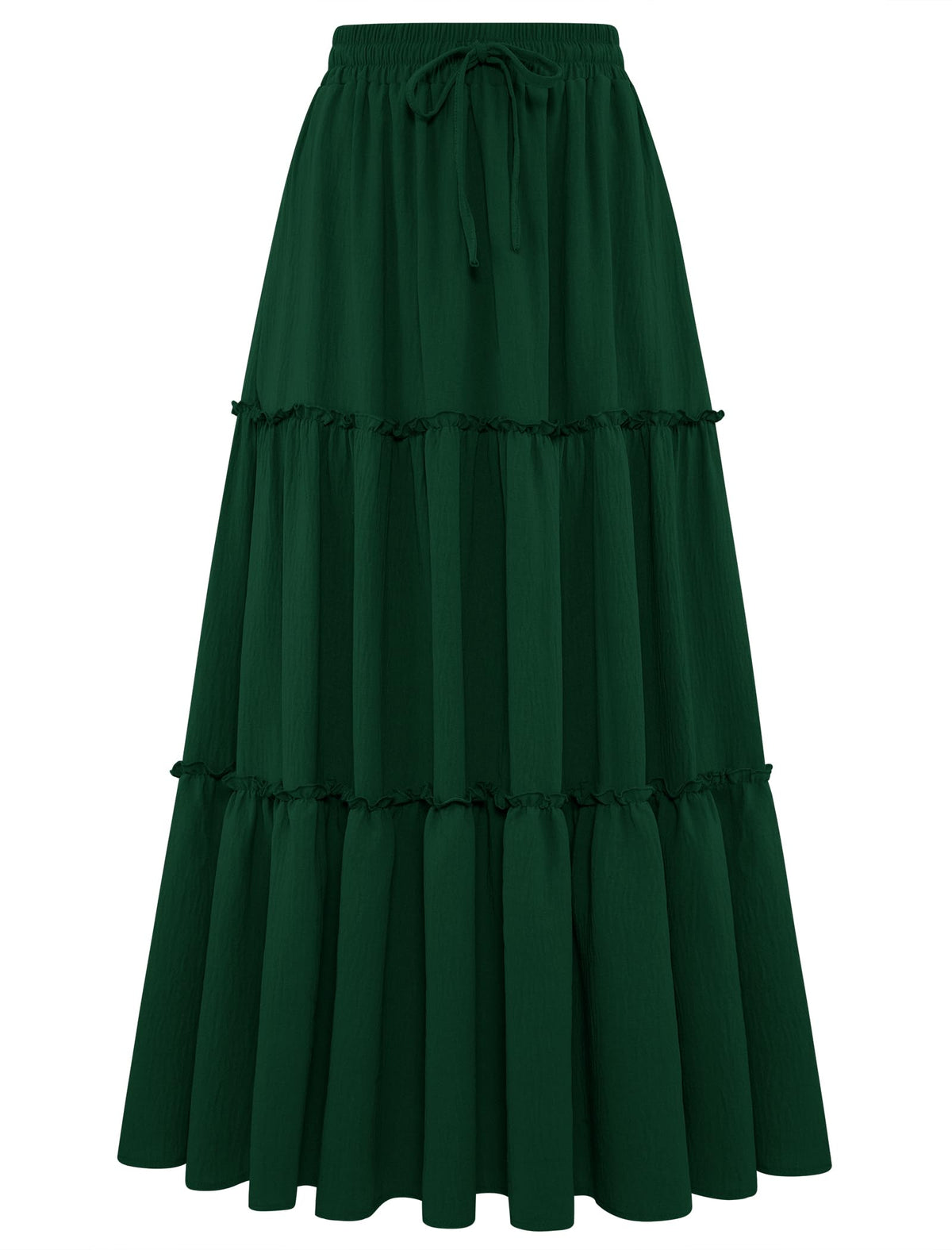 Arolina Women's Summer Maxi Skirt Trendy High Waist Pleated Ruffle Long Skirts Flowy Beach Boho Skirt Dress with Pockets