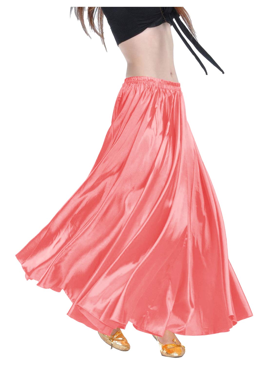 Indian Trendy Women's Satin Full Circle Swing Halloween Belly Dance Tribal Skirt