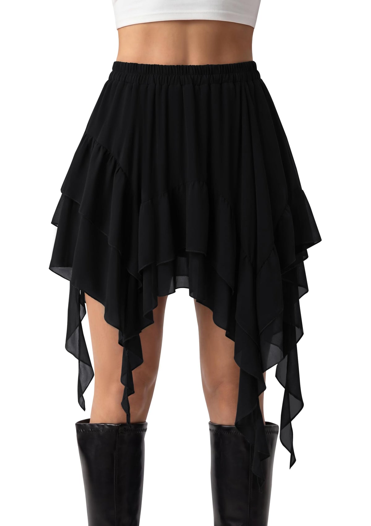 Scarlet Darkness Women's Mini Skirts Renaissance Boho Tiered Layers Skort