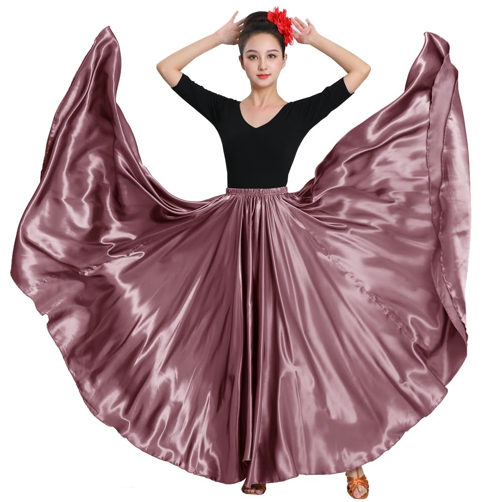 Womens Full Flowy Ankle Length Retro Long Maxi Tea Dance Skirt