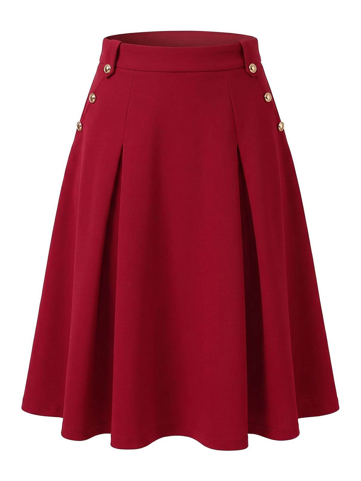 Allegra K Women Vintage High Waist A-Line Pleated Midi Business Skirt
