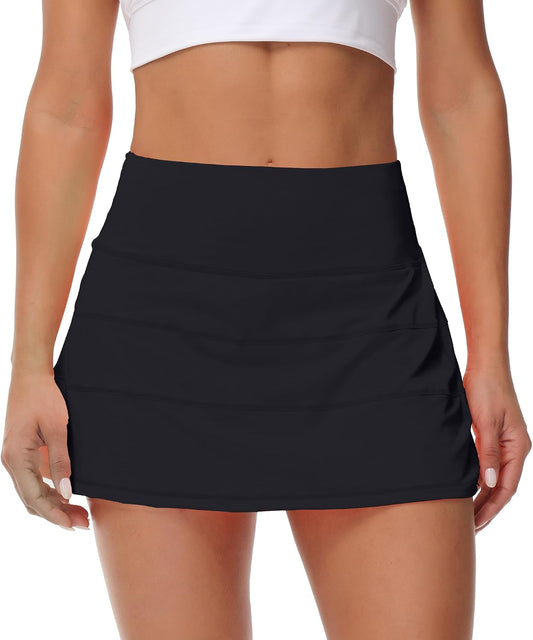 MCEDAR Pleated Tennis Skirt for Women with Pockets Women's High Waisted Athletic Golf Skorts Skirts Running Workout Shorts