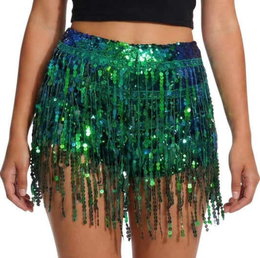 Women's Sequins Tassel Skirts Shorts Booty Dance Festival Bottoms