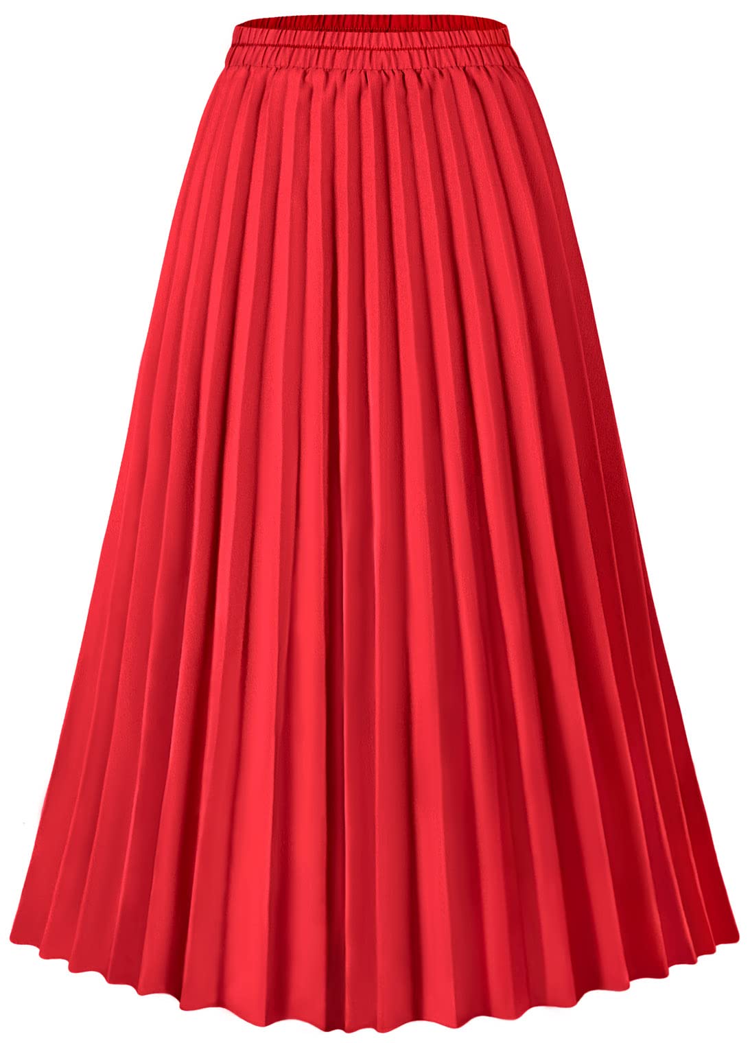 Basoteeuo Womens Skirt Leopard Print Midi Long Shirring Pleated Skirts High Waisted A Line Skirts
