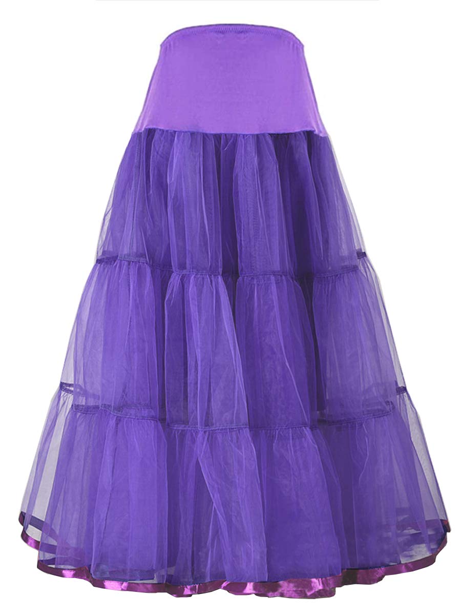 VanRose Women's Ankle Length Petticoat Bridal Wedding Slip Hoopless Crinoline Underskirt