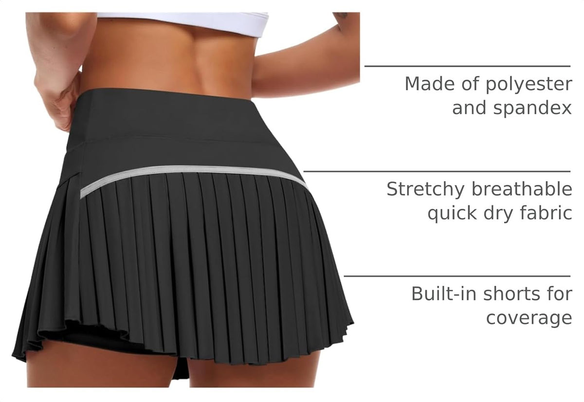 JoyGirl Womens Pleated Tennis Skirt High Waist Golf Skort