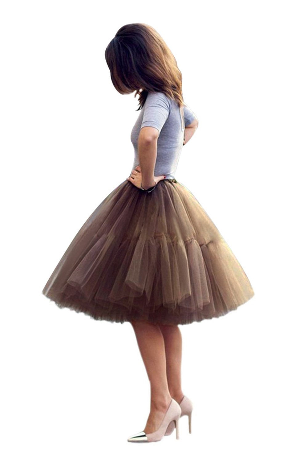 BABYONLINE D.R.E.S.S. Women Tutu Skirt Knee Tulle Skirt Petticoat Skirts Crinoline Rockabilly Tutu Skirts Slip