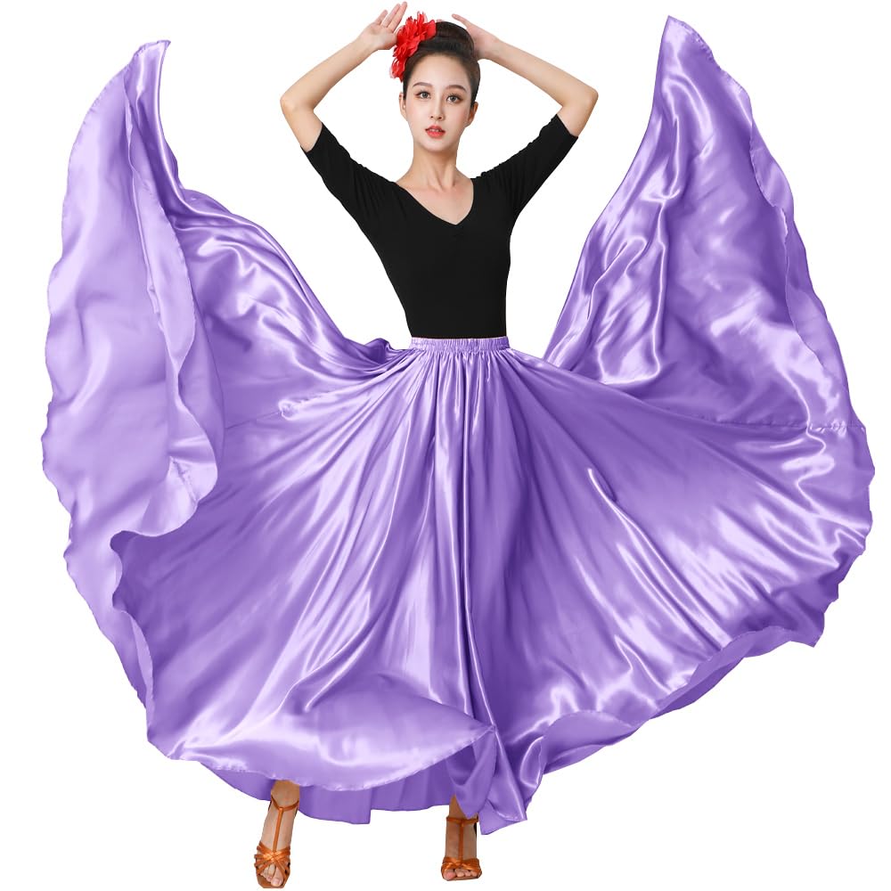 Womens Full Flowy Ankle Length Retro Long Maxi Tea Dance Skirt