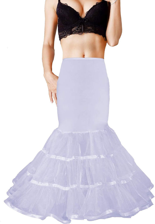 Women Mermaid Petticoat Fishtail Underskirt Trumpet Crinoline for Mermaid Wedding Dress