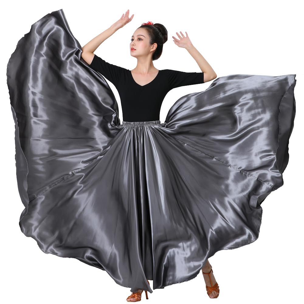 Womens Full Flowy Ankle Length Retro Long Maxi Tea Dance Skirt