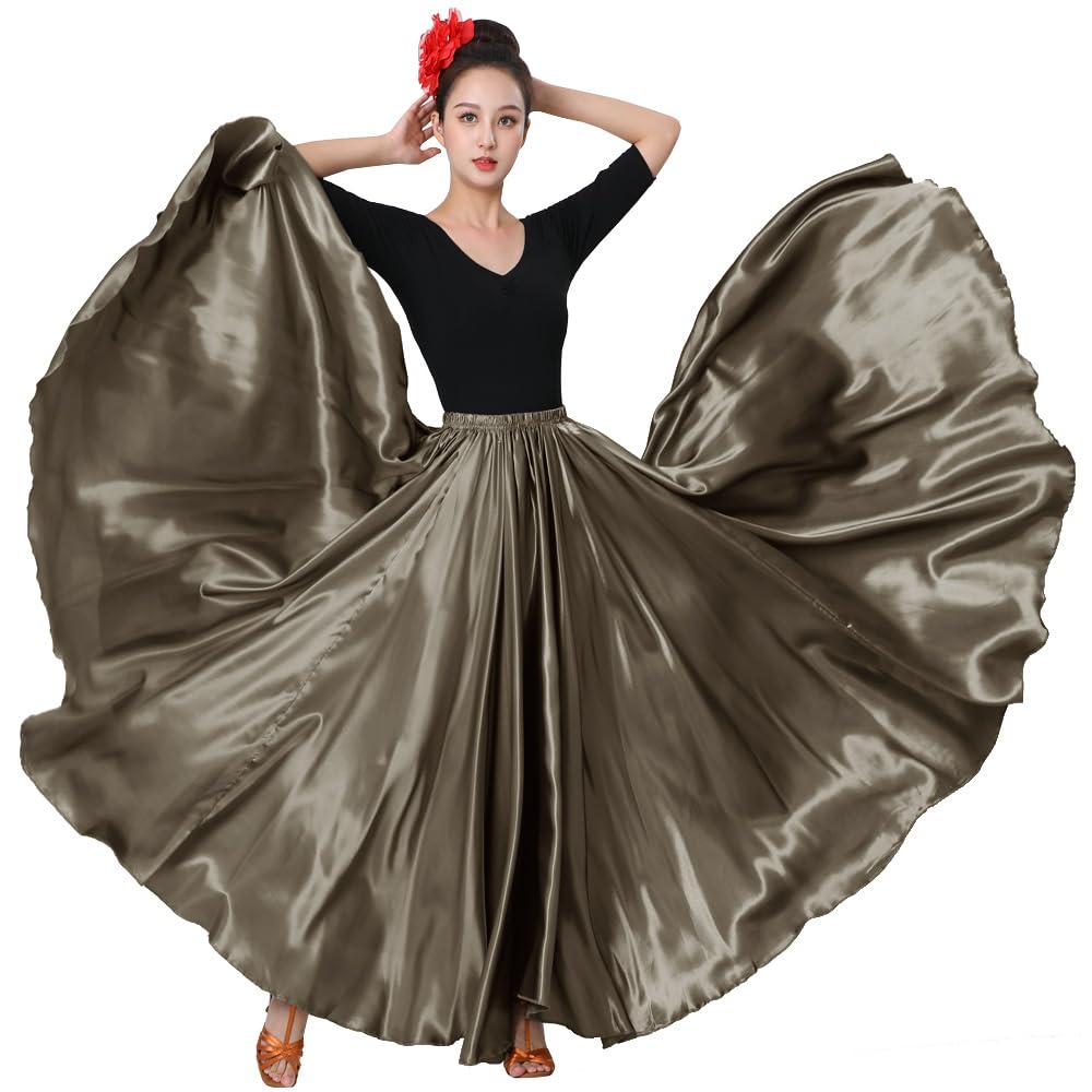 Womens Full Flowy Ankle Length Retro Long Maxi Tea Dance Skirt