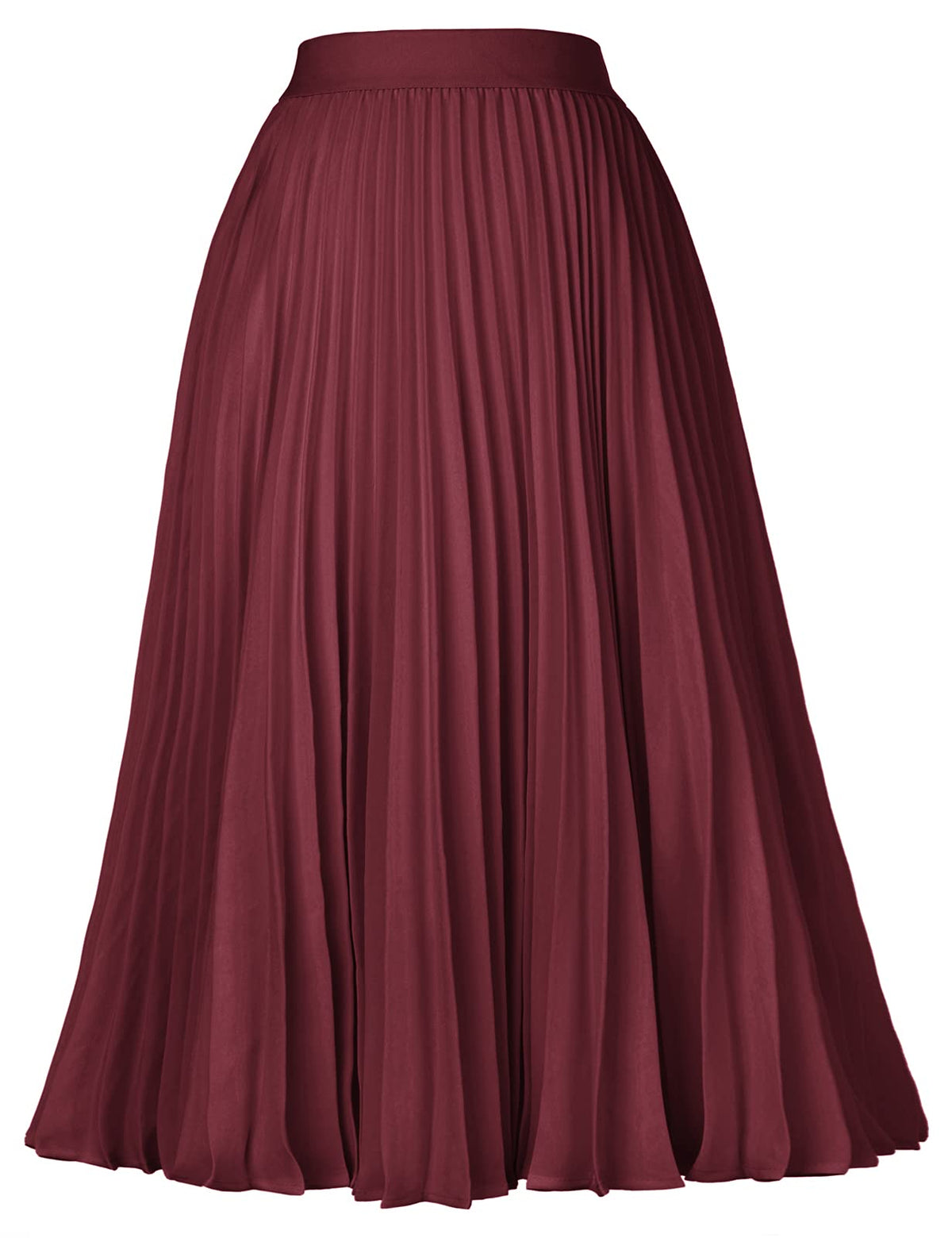 GRACE KARIN Pleated Midi Skirt for Women Chiffon A-Line Outfits