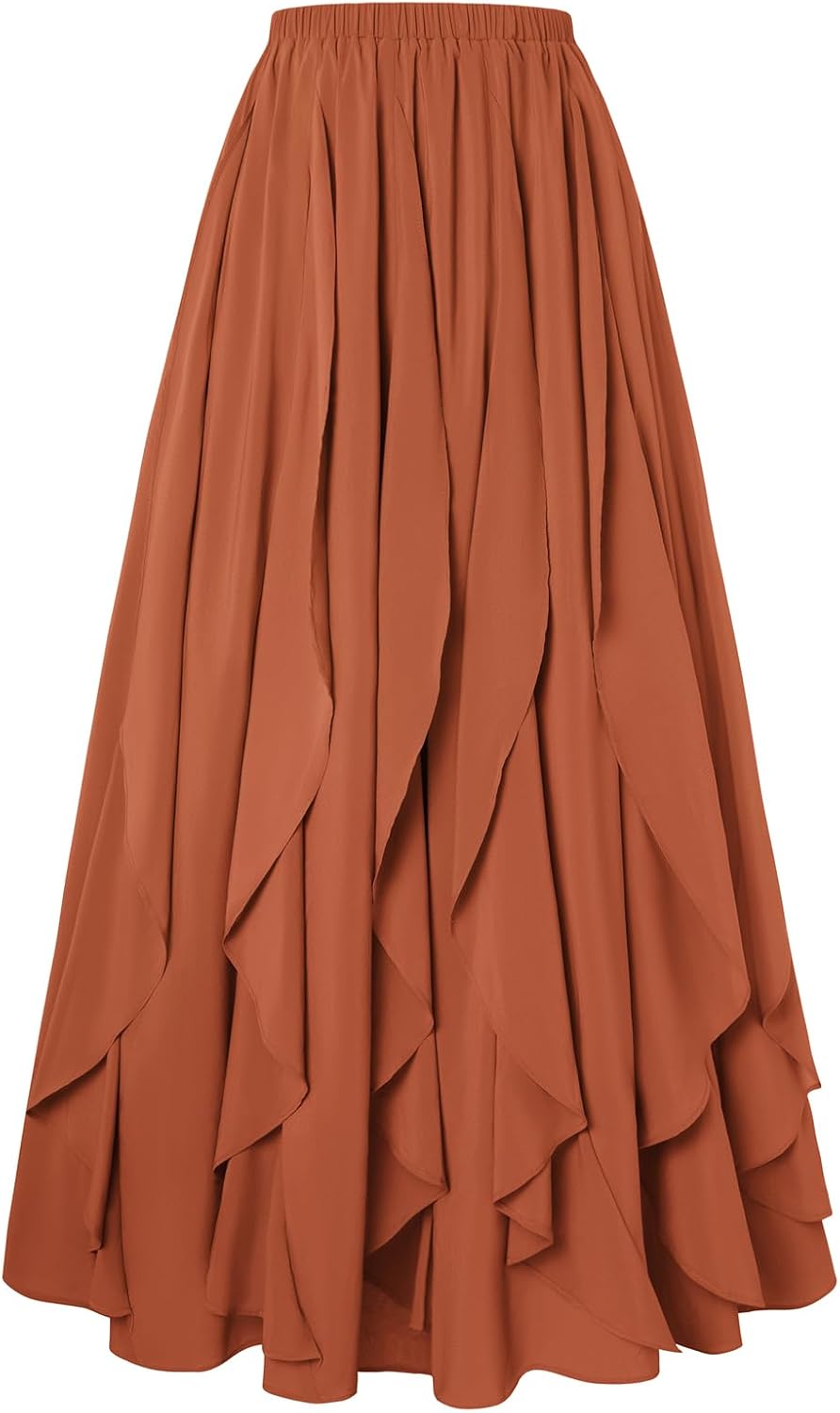 Scarlet Darkness Womens Maxi Skirt Boho Renaissance Long Flowy Skirts