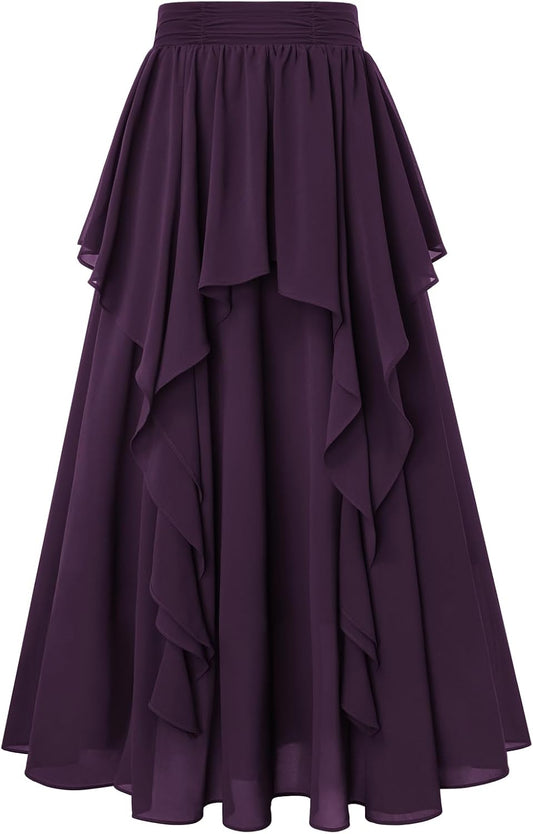 Scarlet Darkness Maxi Skirts for Women Renaissance High Waist Long Skirt