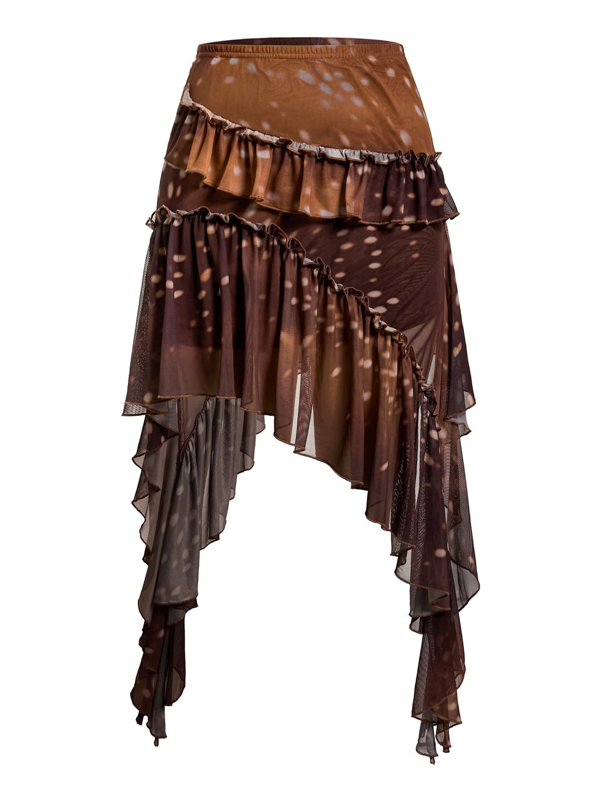 Verdusa Womens Boho Flowy Asymmetrical Skirt Ruffle Country Concert Outfits